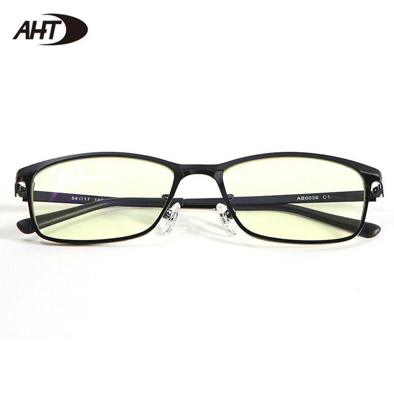 AHT防辐射眼镜防蓝光电脑护目镜男女平光电竞眼镜 黑色C1
